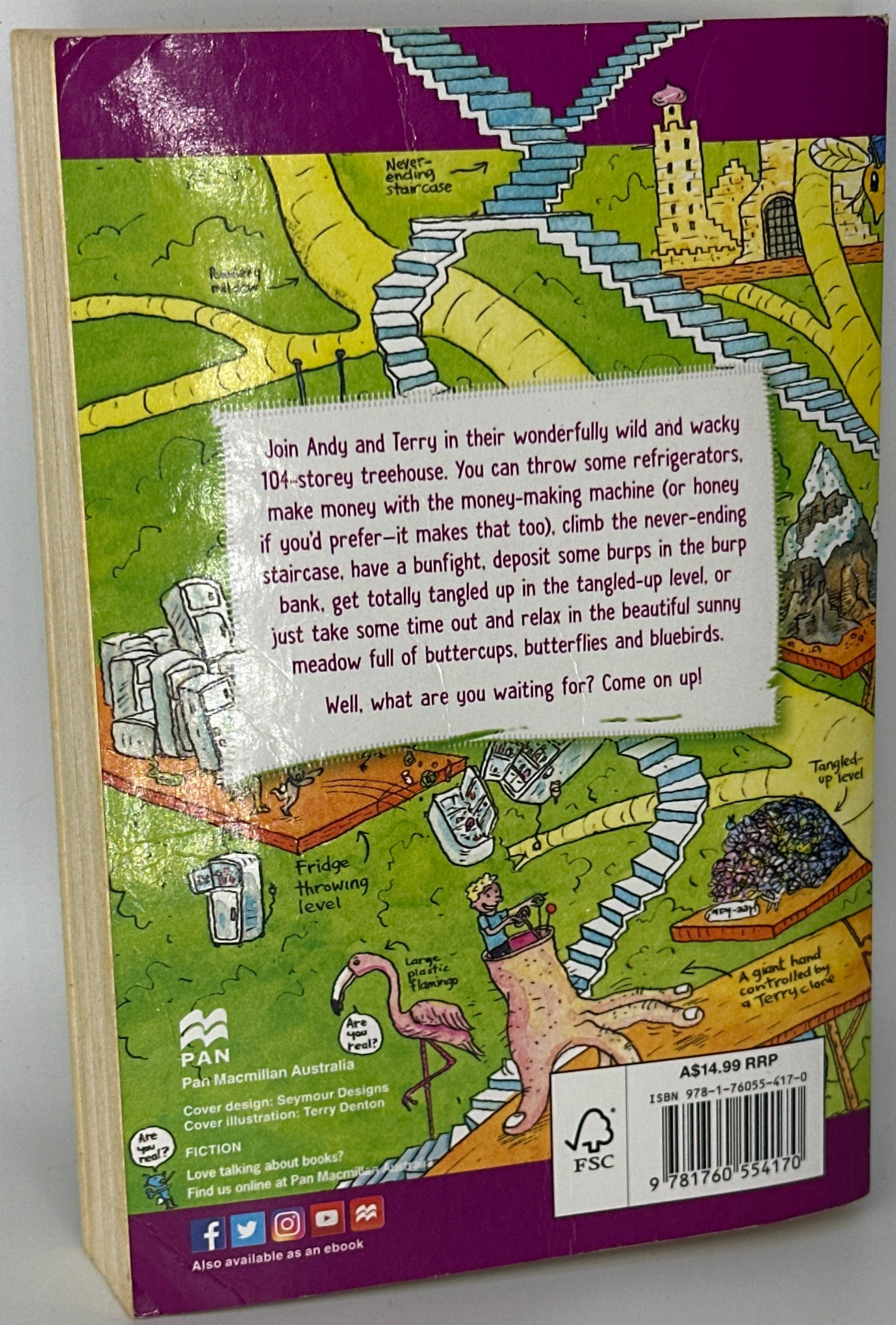 Andy Griffiths The 104-Storey Treehouse back cover used books