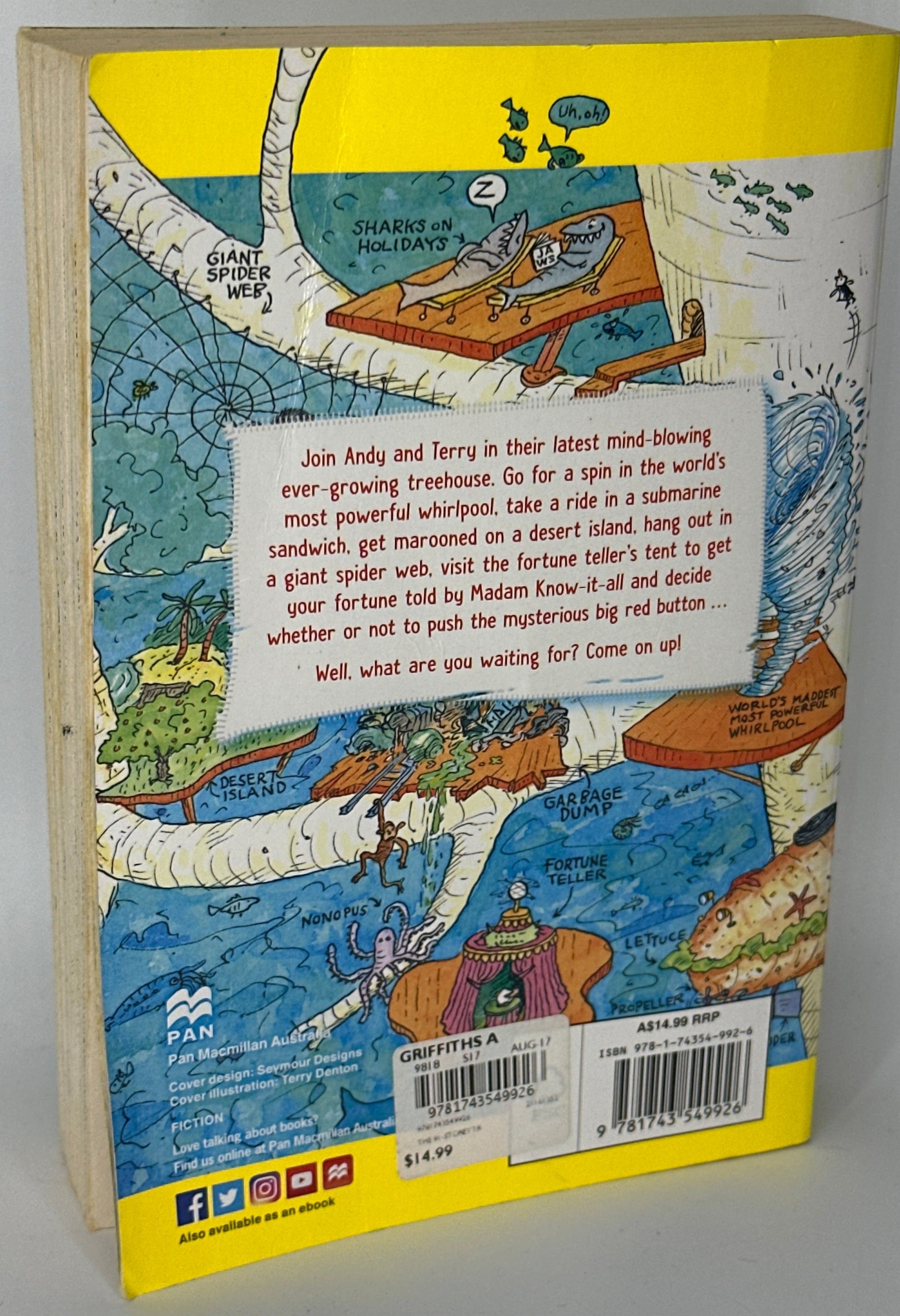 The 91-Storey Treehouse by Andy Griffiths & Terry Denton back cover used books