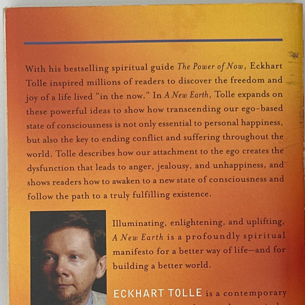 Eckhart Tolle A New Earth Awakening to your life's purpose actual back cover used books