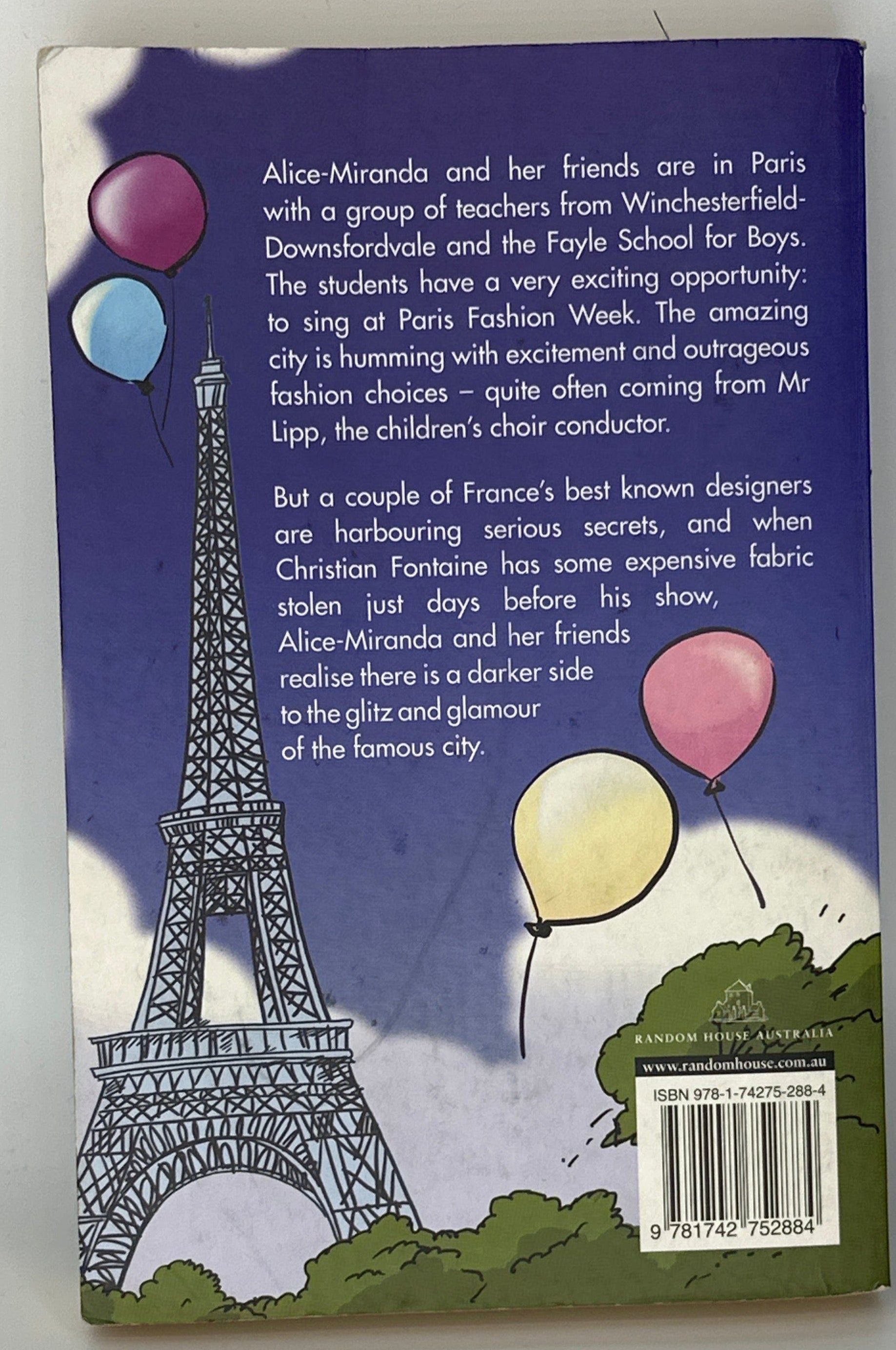 Jacqualine Harvey Alice-Miranda in Paris (7) back cover used books