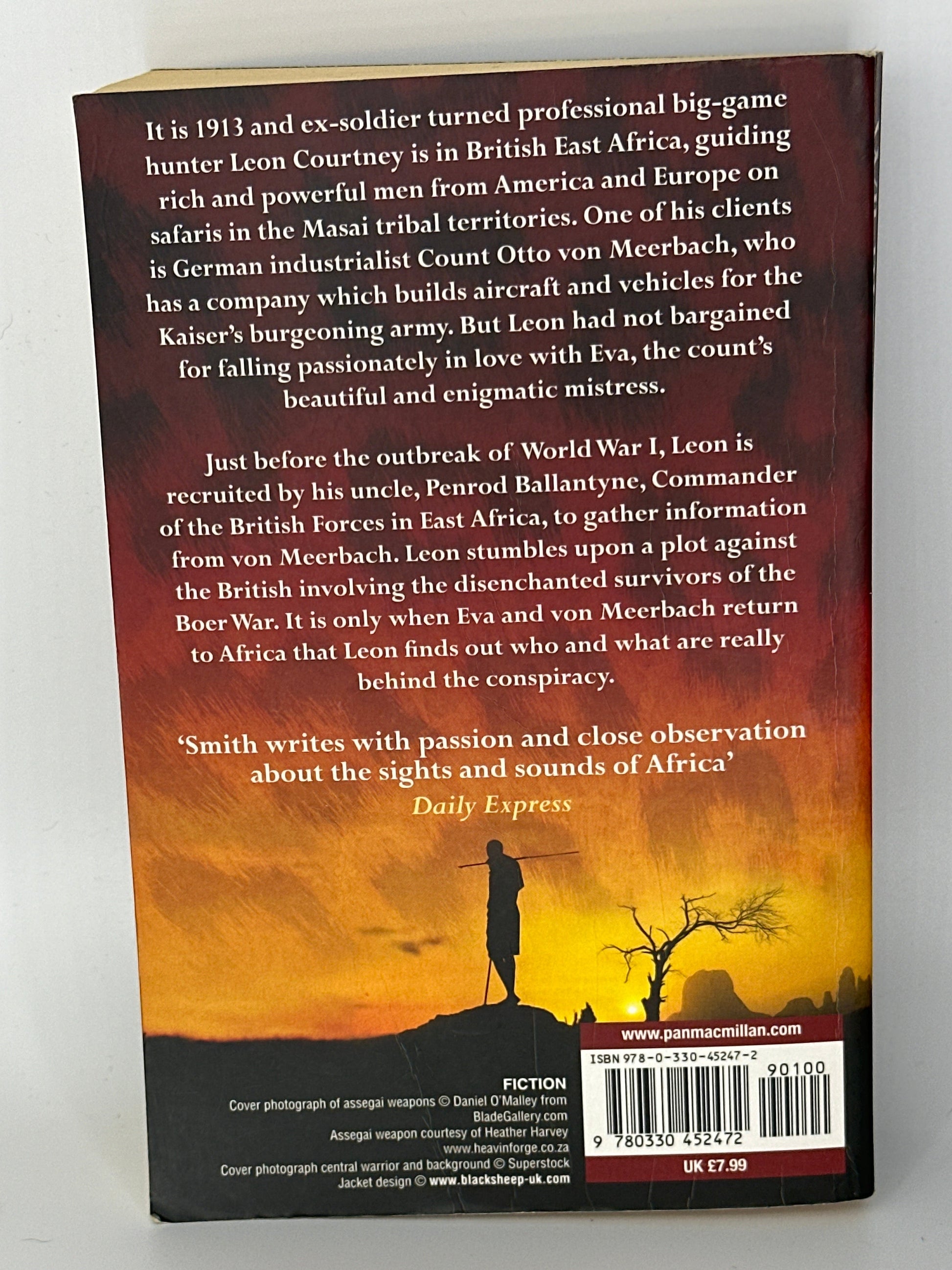 Assegai Wilbur Smith back cover used book