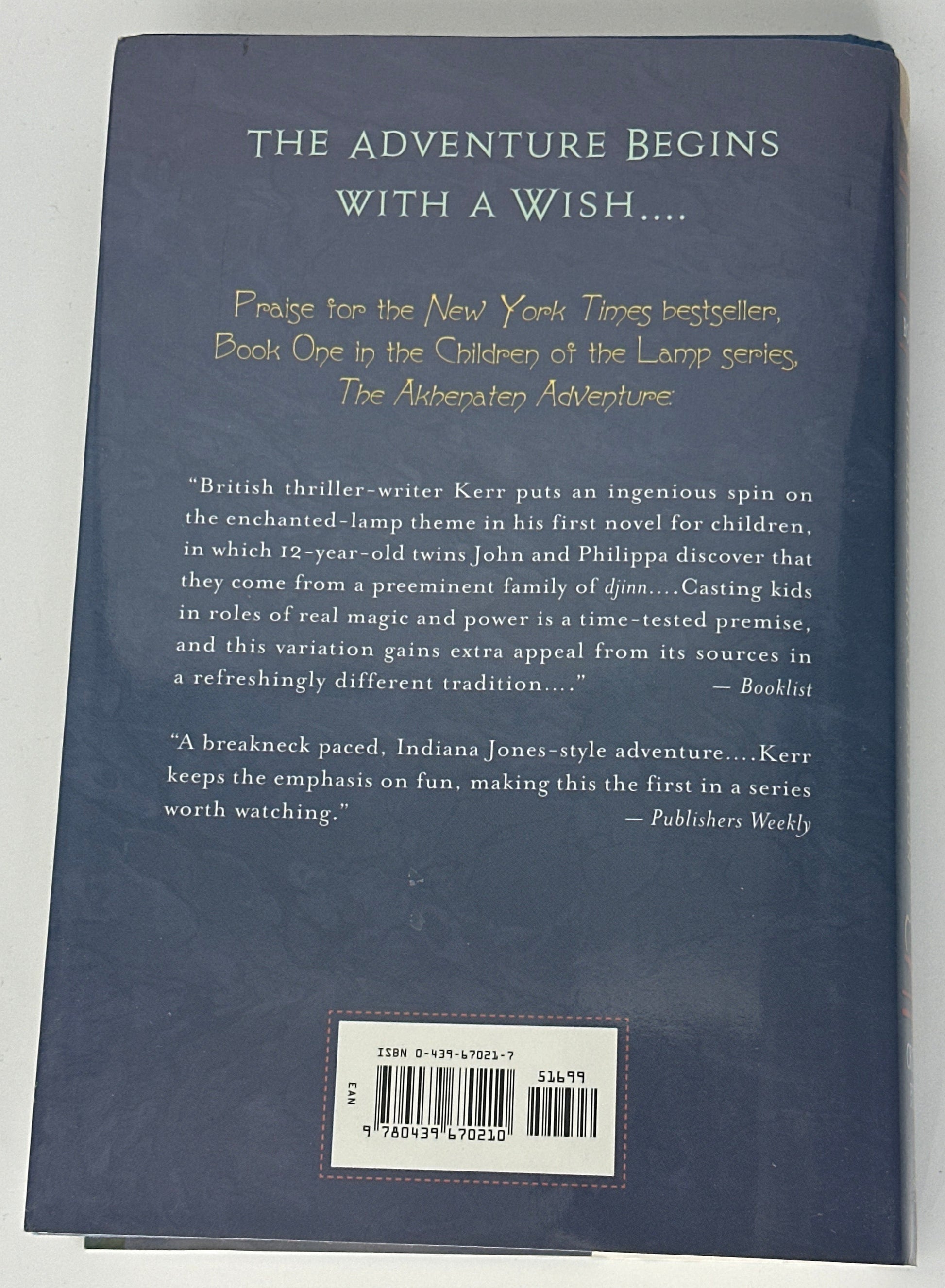 Kerr The Blue Djinn of Babylon (Children of the Lamp, #2) back cover image