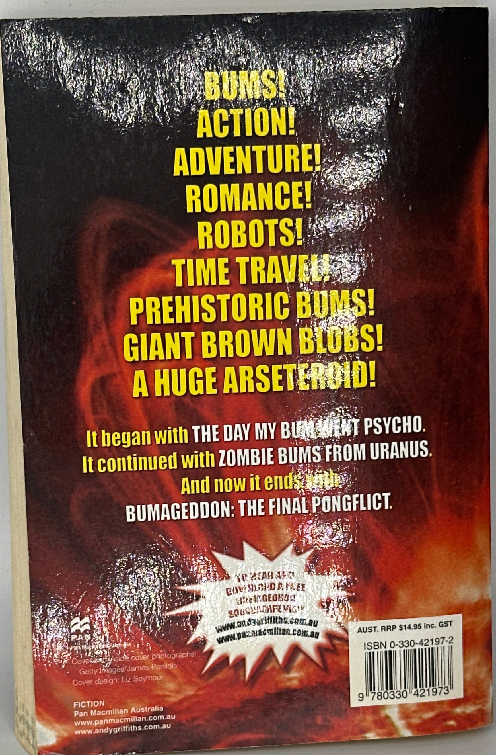 Andy Griffiths Bumageddon: The Final Pongflict (Bum Trilogy) back cover used books