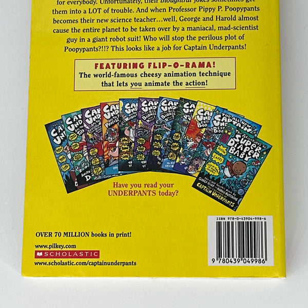 Dav Pilkey Captain Underpants and the Perilous Plot of Professor Poopypants back cover used books