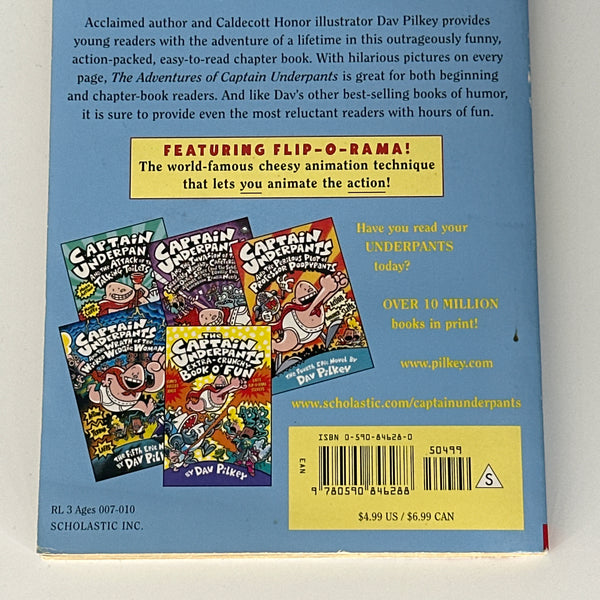 Dav Pilkey The Adventures of Captain Underpants back cover image