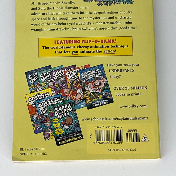 Dav Pilkey Captain Underpants and the Big, Bad Battle of the Bionic Booger Boy, Part 2: The Revenge of the Ridiculous Robo-Boogers back cover used books