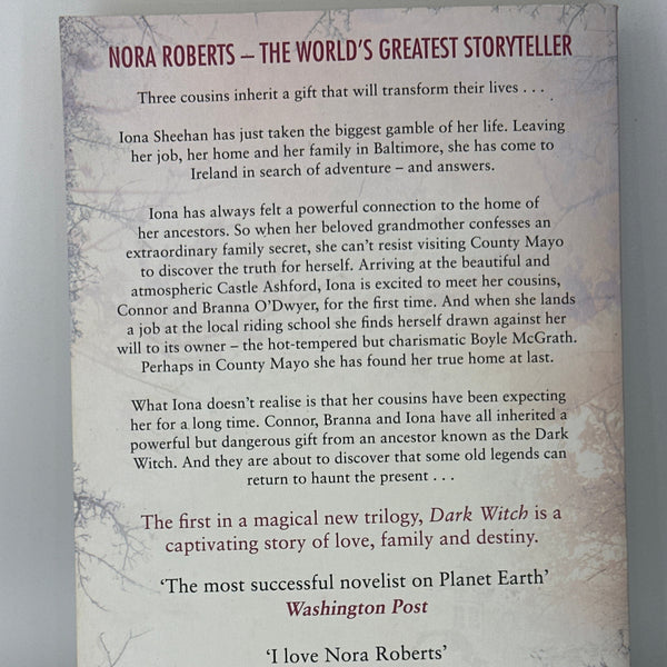 Nora Roberts Dark Witch (The Cousins O'Dwyer Trilogy) back cover used books