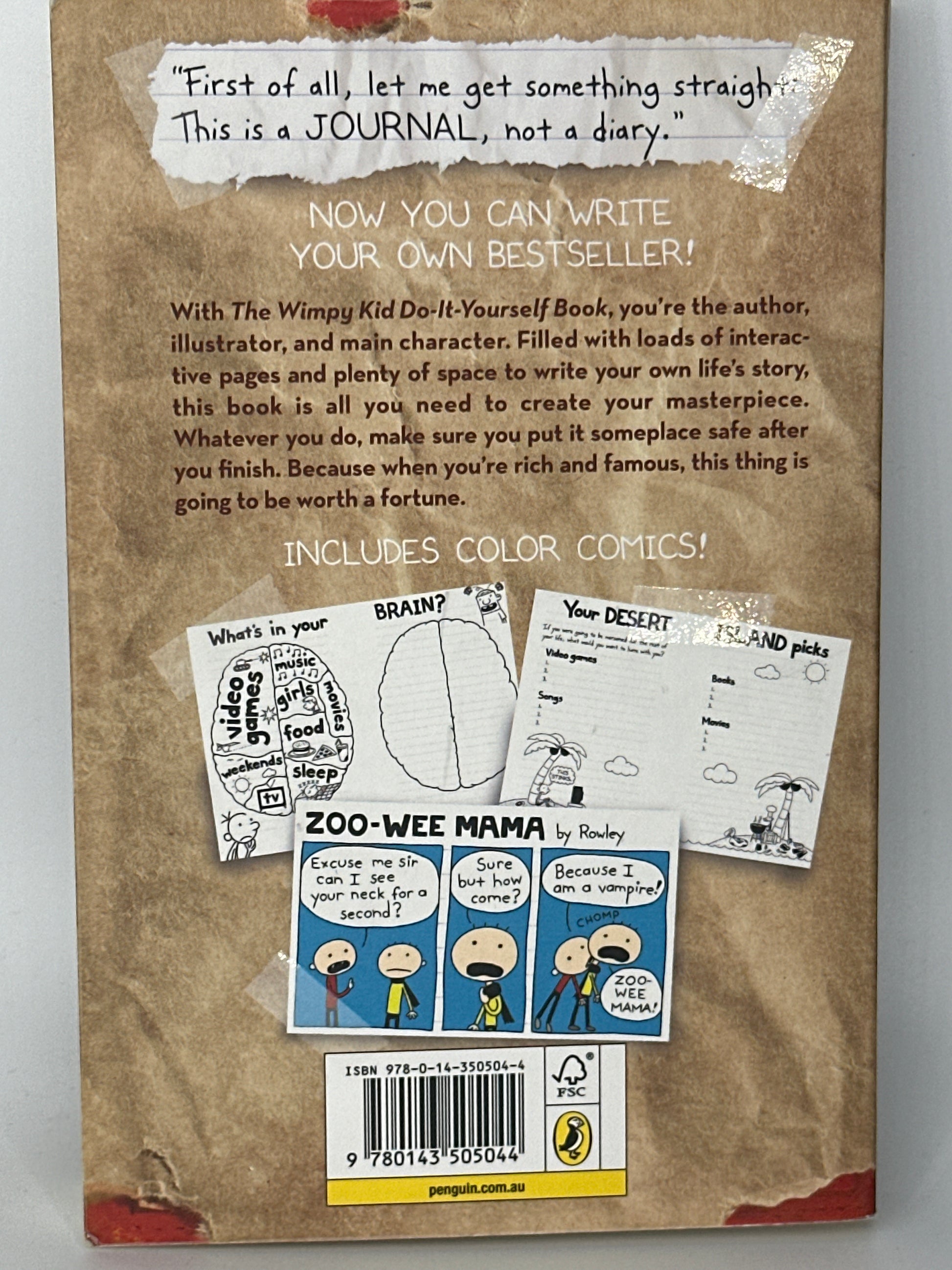 The Wimpy Kid Do-It-Yourself Book back cover used books