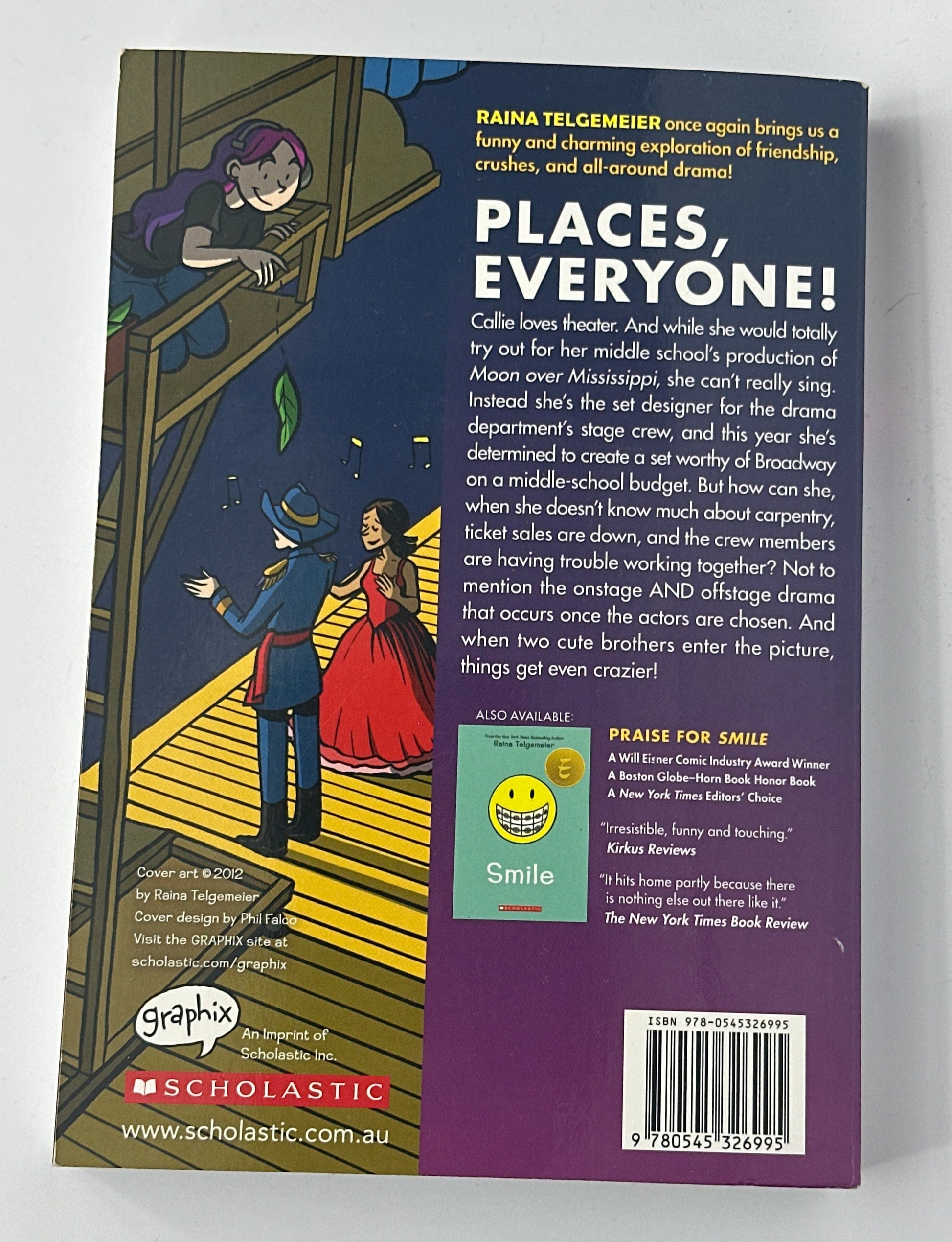 Drama by Raina Telgemeier back cover used books