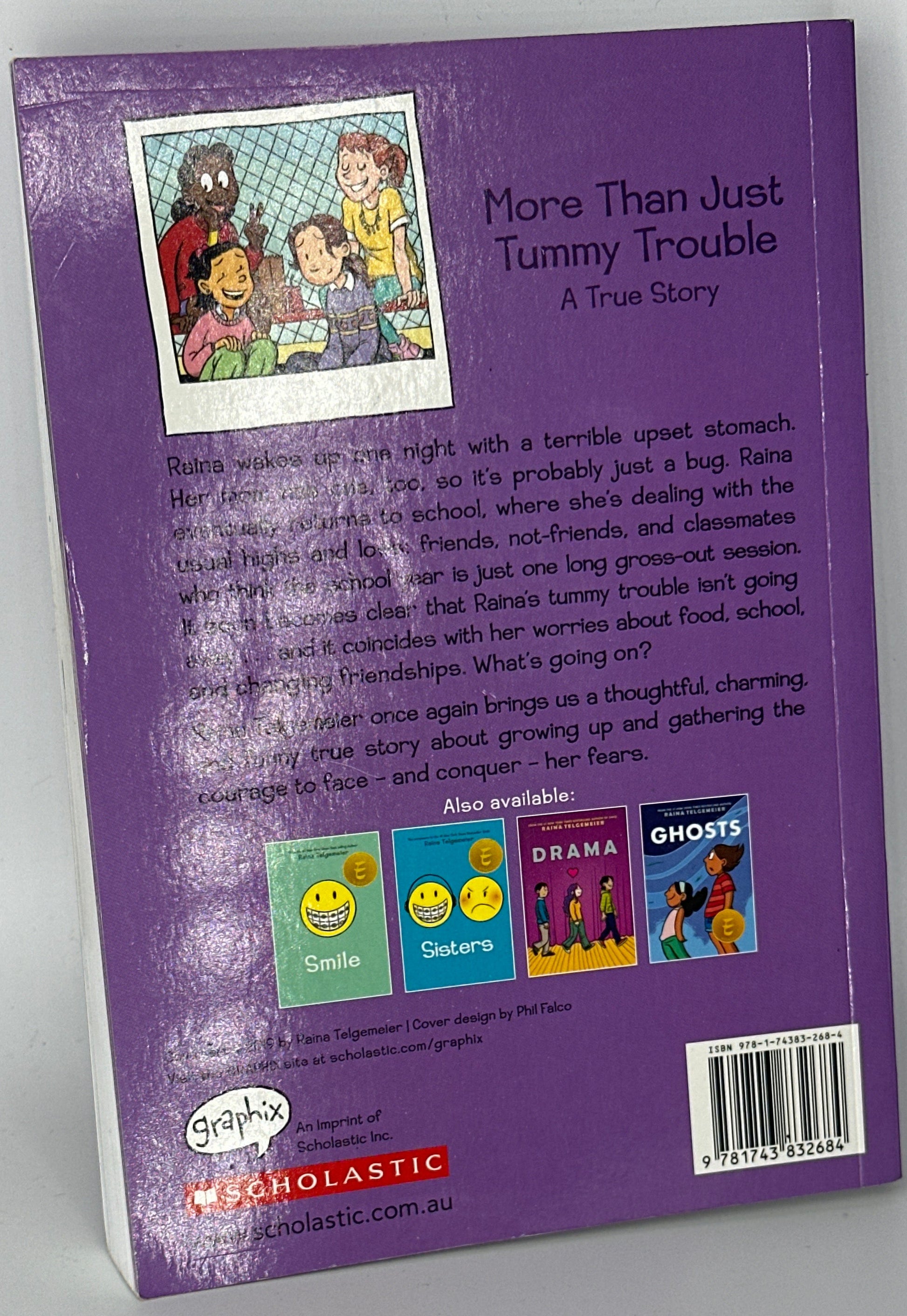 Raina Telgemeier Guts back cover used books