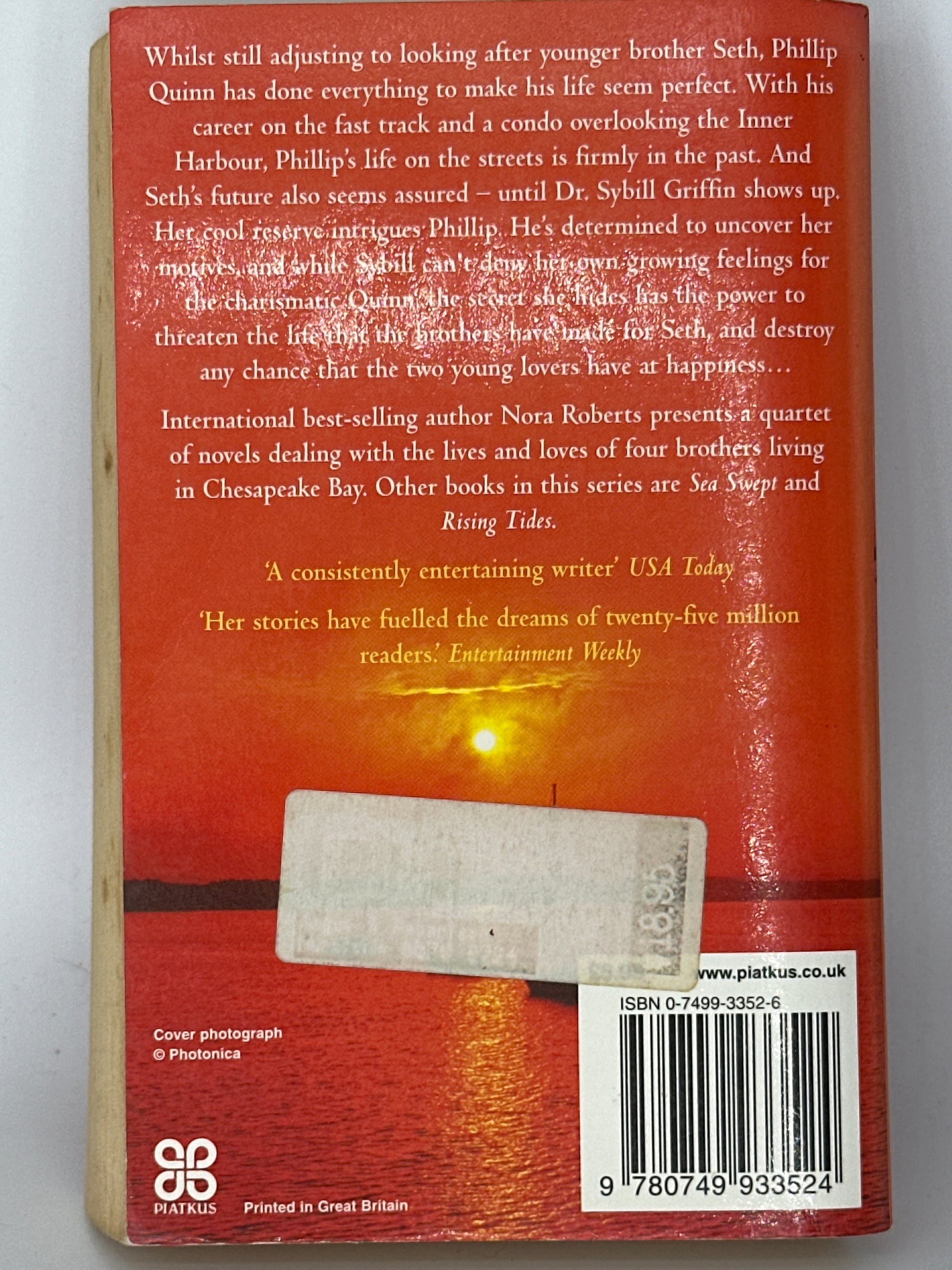 Nora Roberts Inner Harbour back cover used books