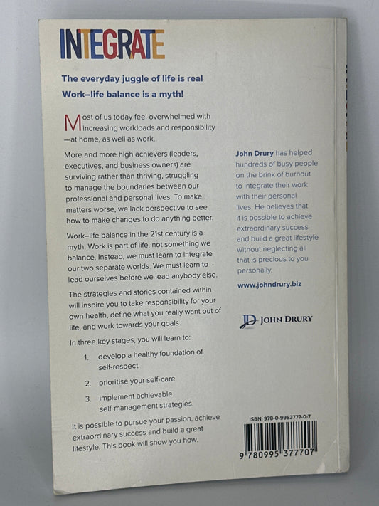 John Drury Integrate actual back cover used books