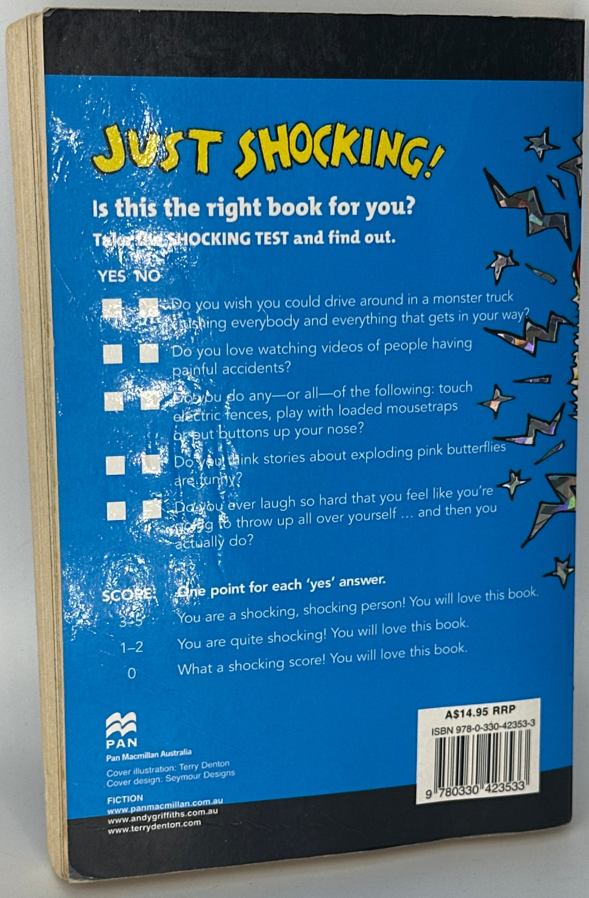 Andy Griffiths Just Shocking back cover used books