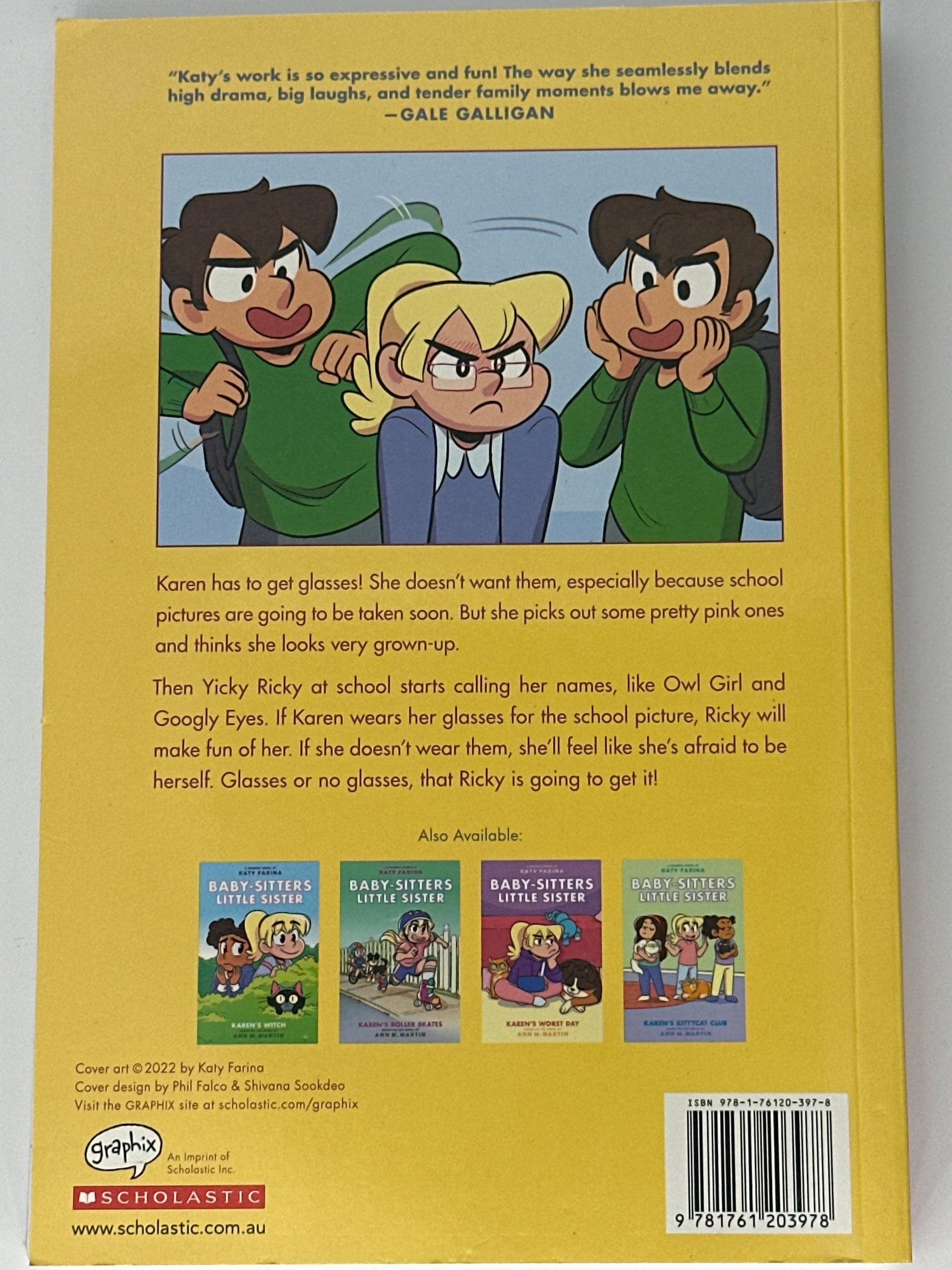 Karen's School Picture: a Graphic Novel (Baby-Sitters Little Sister 5) (Babysitters Little Sister) back cover used books