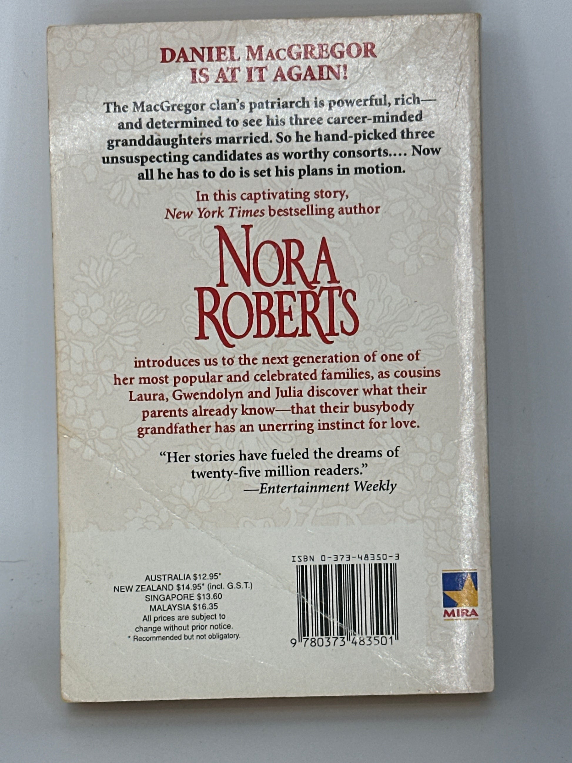 Nora Roberts Macgregor Brides back cover used books