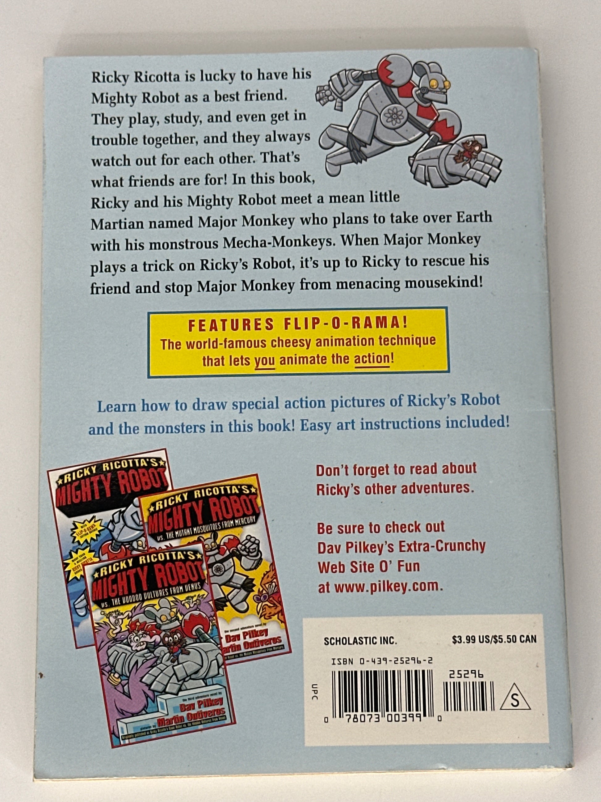 Ricky Rictottas Mighty Robot vs Mecha Monkeys from Mars back cover image