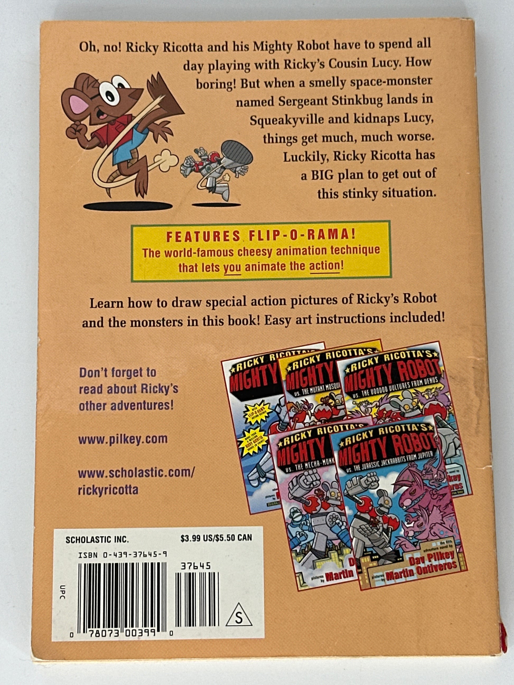 Ricky Ricotta's Mighty Robot vs. The Stupid Stinkbugs (6) from Saturn back cover used books