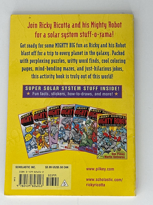 Ricky Ricotta's Mighty Robot Astro Activity Book o fun back cover image