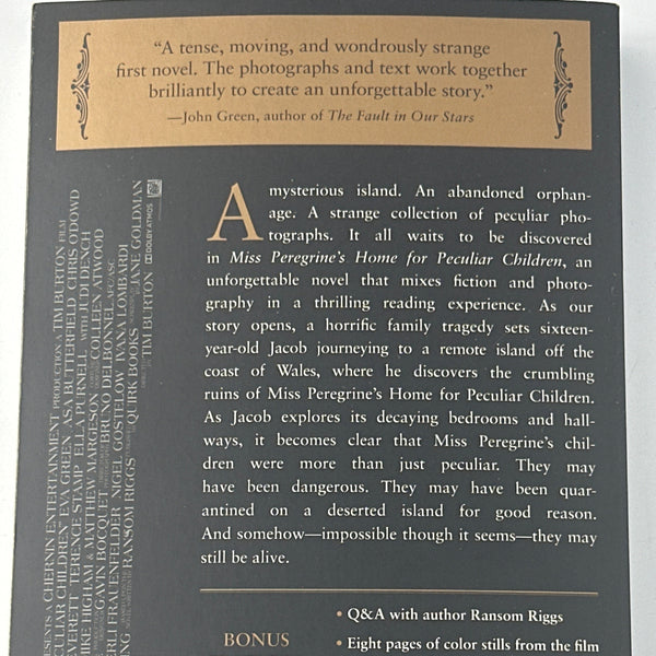 Miss Peregrine's Home for Peculiar Children (Movie Tie-In Edition) back cover used books