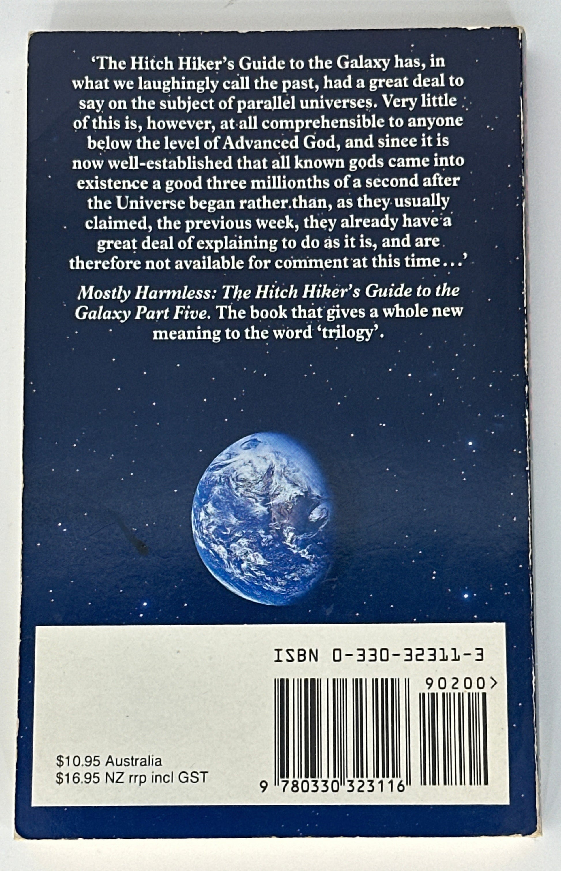 Douglas Adams Mostly Harmless back cover image