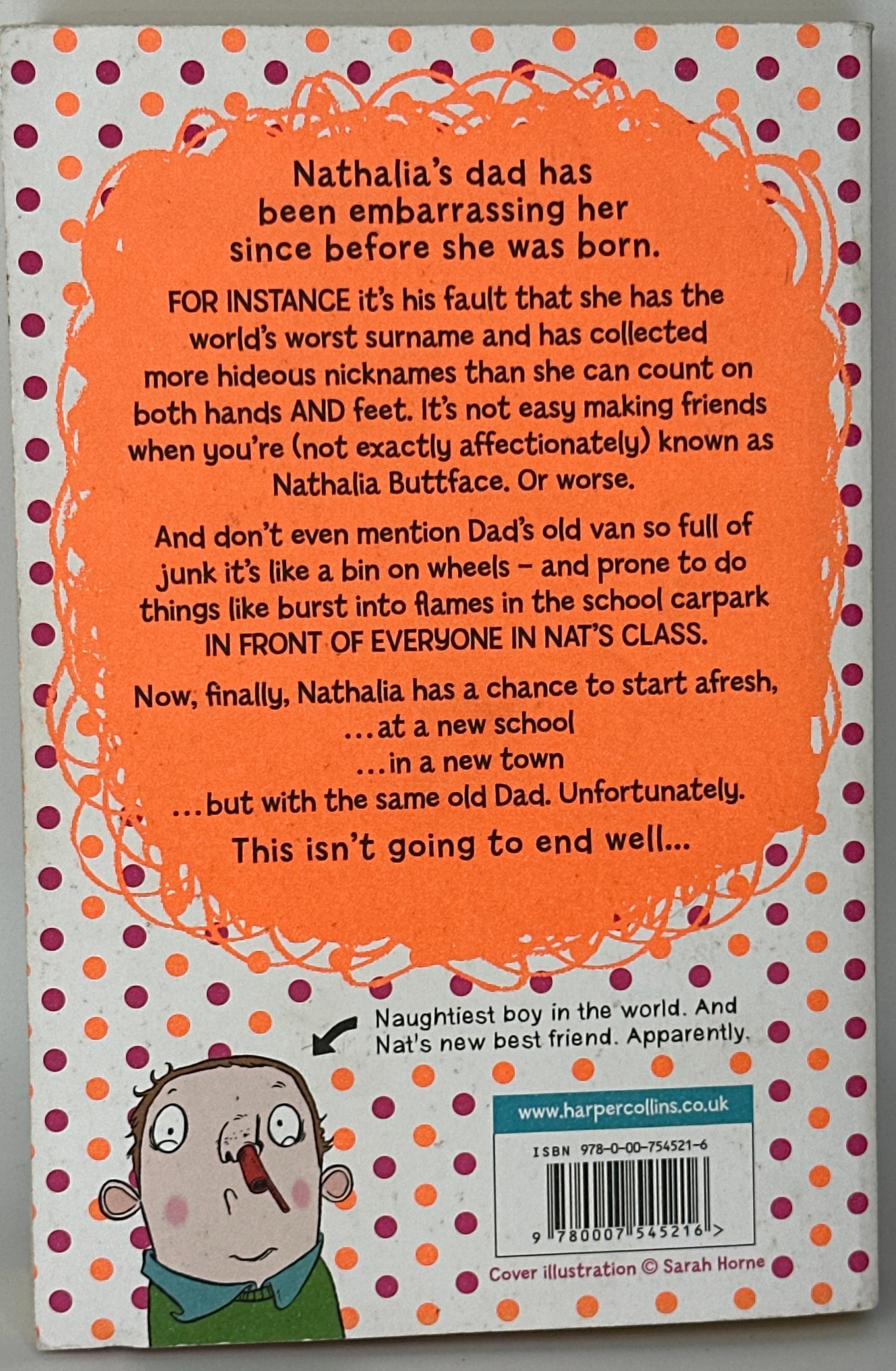 Nigel Smith Nathalia Buttface and the Most Embarrassing Dad in the World back cover used books