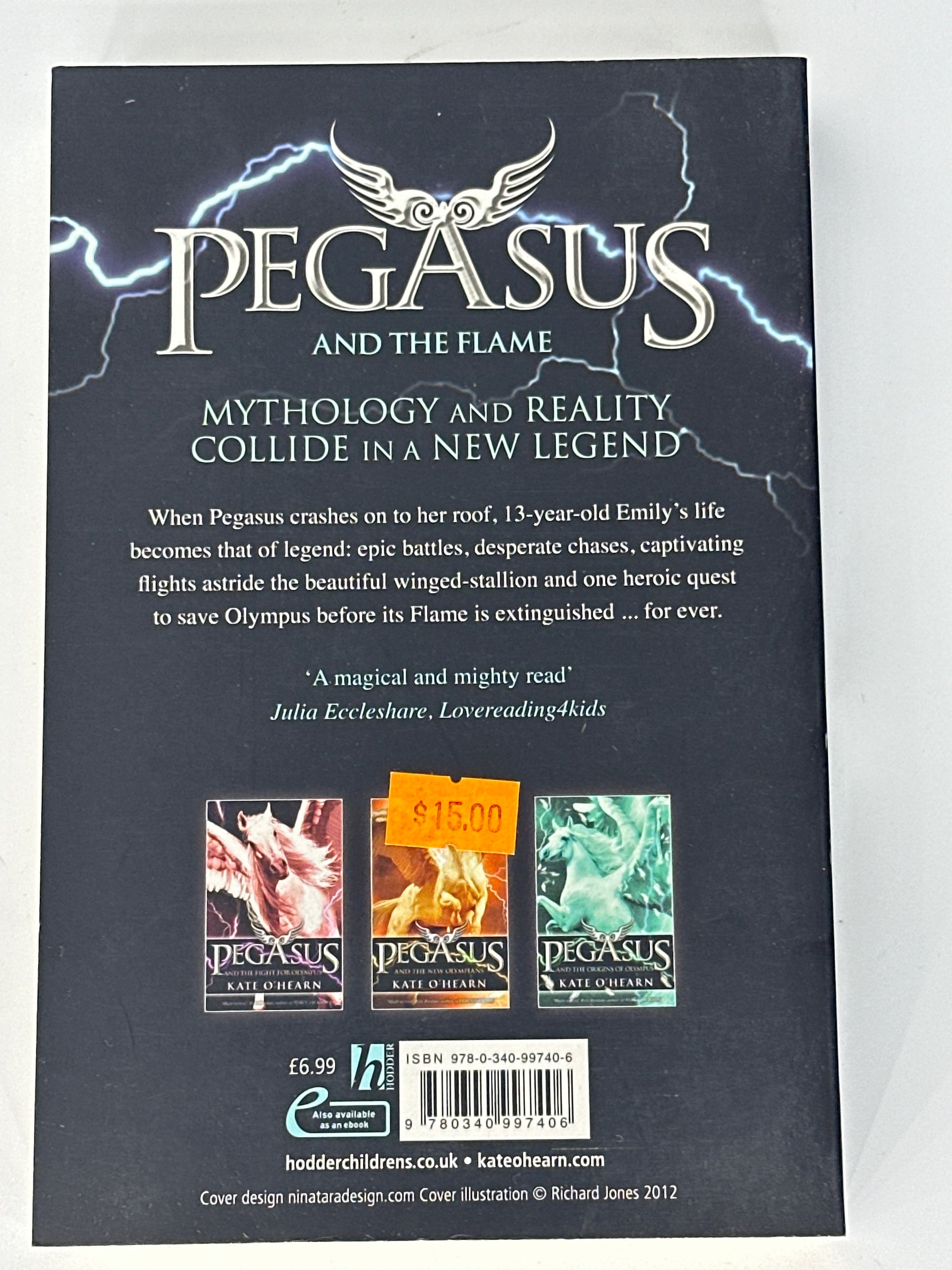 Kate O'Hearn Pegasus and the Flame: Book 1 back cover image