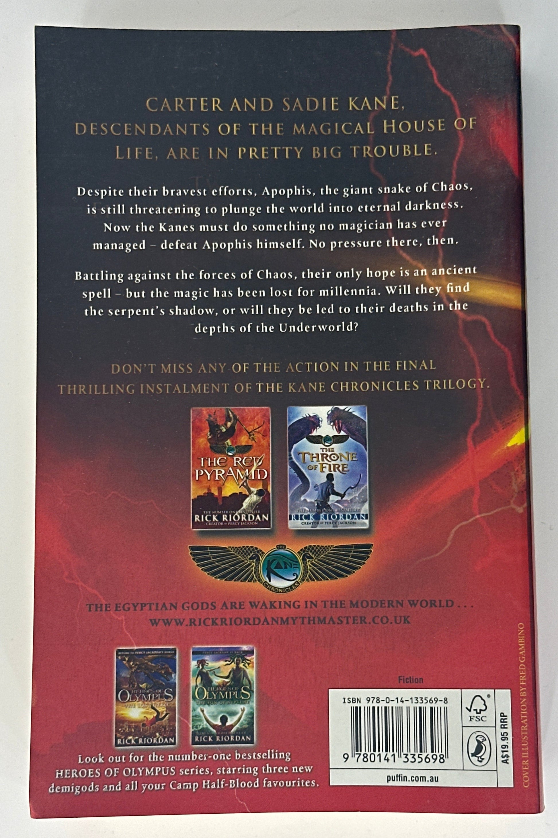 Rick Riodan The Serpent's Shadow (The Kane Chronicles) back cover image