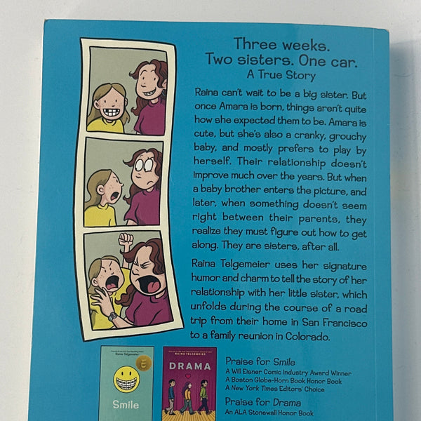 Raina Telgemeier Sisters: A Graphic Novel back cover used books