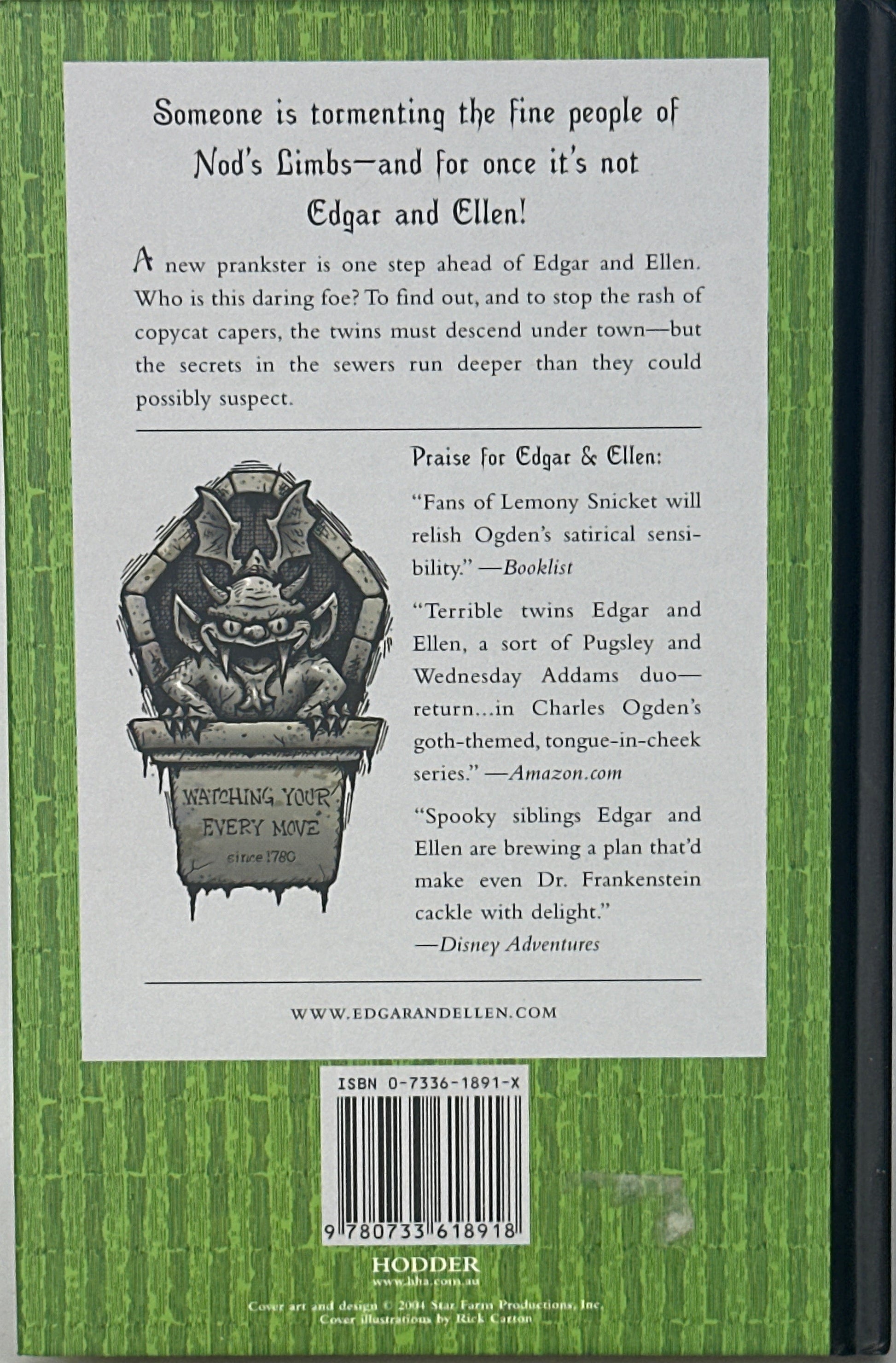 Charles Ogden Under Town (Edgar and Ellen) back cover used books